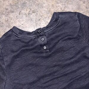 Banana Republic Henley Shirt Womens Small Black Cotton Stretch Short Sleeve